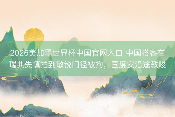 2026美加墨世界杯中国官网入口 中国搭客在瑞典失慎拍到敏锐门径被拘，国度安沿途教唆