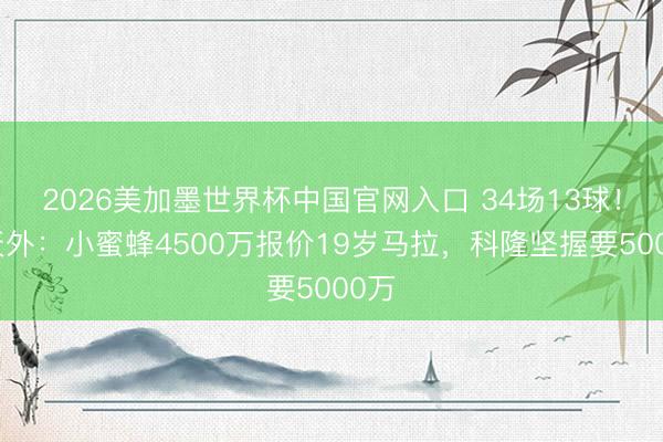 2026美加墨世界杯中国官网入口 34场13球！德天外：小蜜蜂4500万报价19岁马拉，科隆坚握要5000万