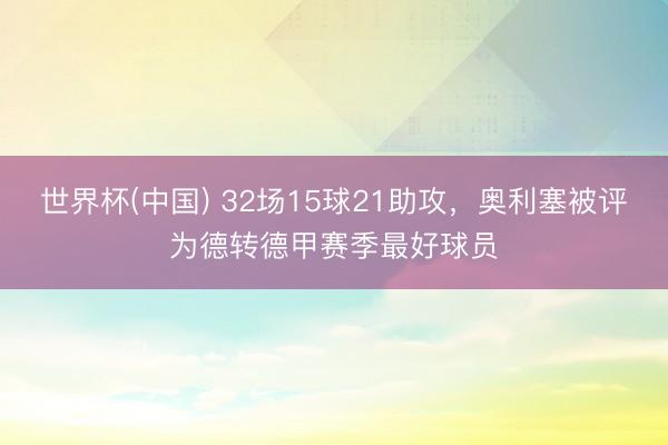 世界杯(中国) 32场15球21助攻，奥利塞被评为德转德甲赛季最好球员