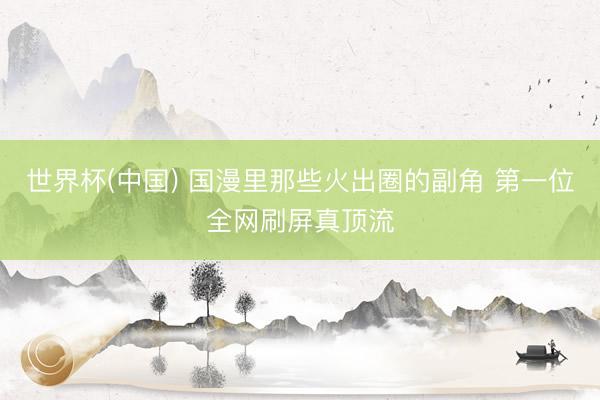 世界杯(中国) 国漫里那些火出圈的副角 第一位全网刷屏真顶流
