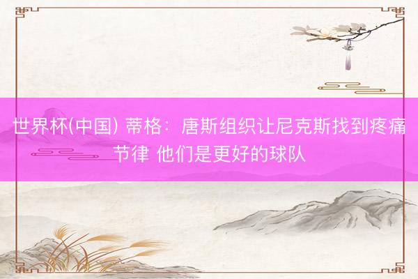 世界杯(中国) 蒂格：唐斯组织让尼克斯找到疼痛节律 他们是更好的球队