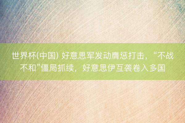世界杯(中国) 好意思军发动膺惩打击，“不战不和”僵局抓续，好意思伊互袭卷入多国