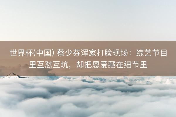 世界杯(中国) 蔡少芬浑家打脸现场：综艺节目里互怼互坑，却把恩爱藏在细节里