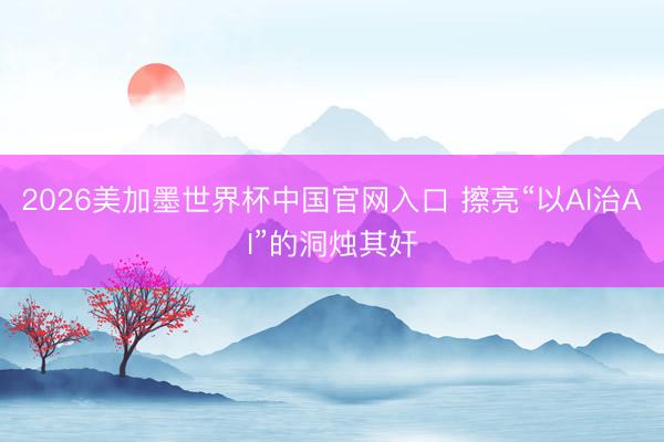 2026美加墨世界杯中国官网入口 擦亮“以AI治AI”的洞烛其奸